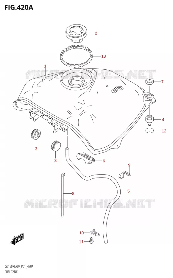 FUEL TANK Suzuki MOTO 150 INTRUDER 2019  GL150RLA L9 (P01)