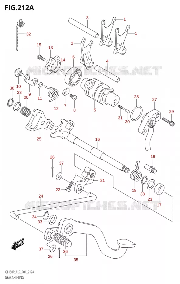GEAR SHIFTING ASSY Suzuki MOTO 150 INTRUDER 2019  GL150RLA L9 (P01)