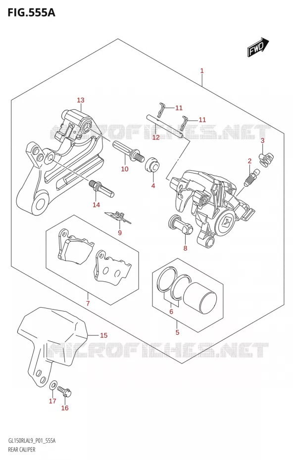 REAR CALIPER Suzuki MOTO 150 INTRUDER 2019  GL150RLA L9 (P01)