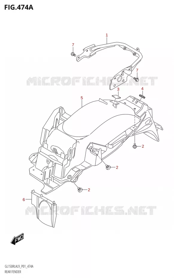 REAR FENDER Suzuki MOTO 150 INTRUDER 2019  GL150RLA L9 (P01)