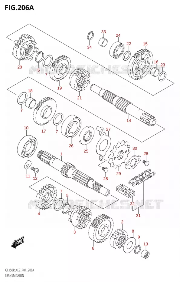 TRANSMISSION Suzuki MOTO 150 INTRUDER 2019  GL150RLA L9 (P01)