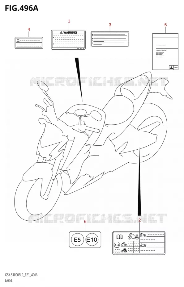 LABEL Suzuki MOTO 1000 GSX-S 2019  GSX-S1000YA L9 (E21)