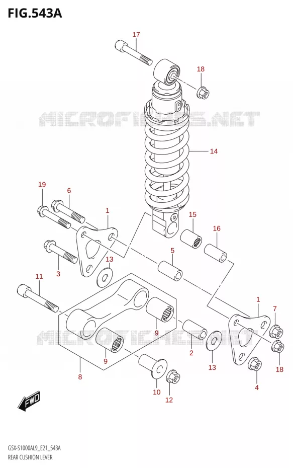SHOCK ABSORBER LINKAGE Suzuki MOTO 1000 GSX-S 2019  GSX-S1000ZA L9 (E21)