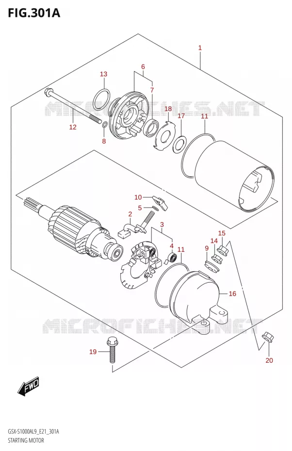 STARTER MOTOR Suzuki MOTO 1000 GSX-S 2019  GSX-S1000A L9 (E21)