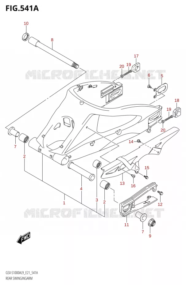 SWINGARM Suzuki MOTO 1000 GSX-S 2019  GSX-S1000YA L9 (E21)