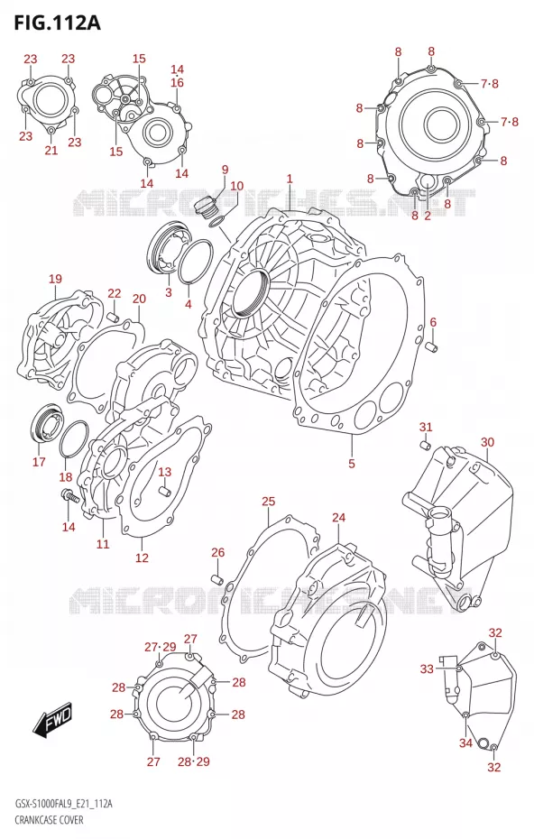 CRANKCASE COVER Suzuki MOTO 1000 GSX-S 2019  GSX-S1000FZA L9 (E21)