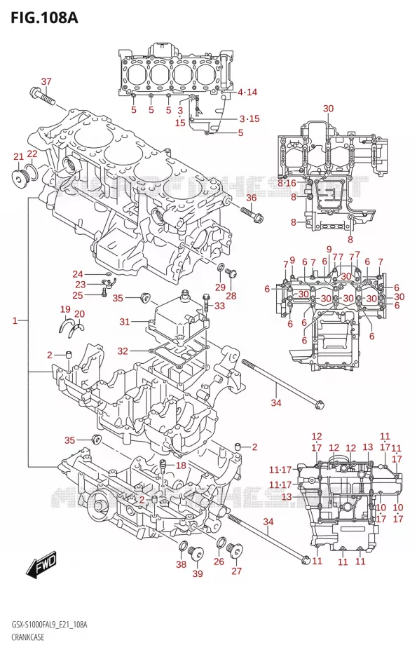 CRANKCASE Suzuki MOTO 1000 GSX-S 2019  GSX-S1000FA L9 (E21)