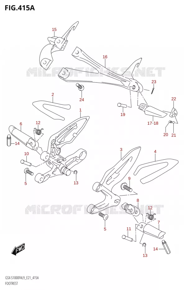 FOOTREST Suzuki MOTO 1000 GSX-S 2019  GSX-S1000FZA L9 (E21)