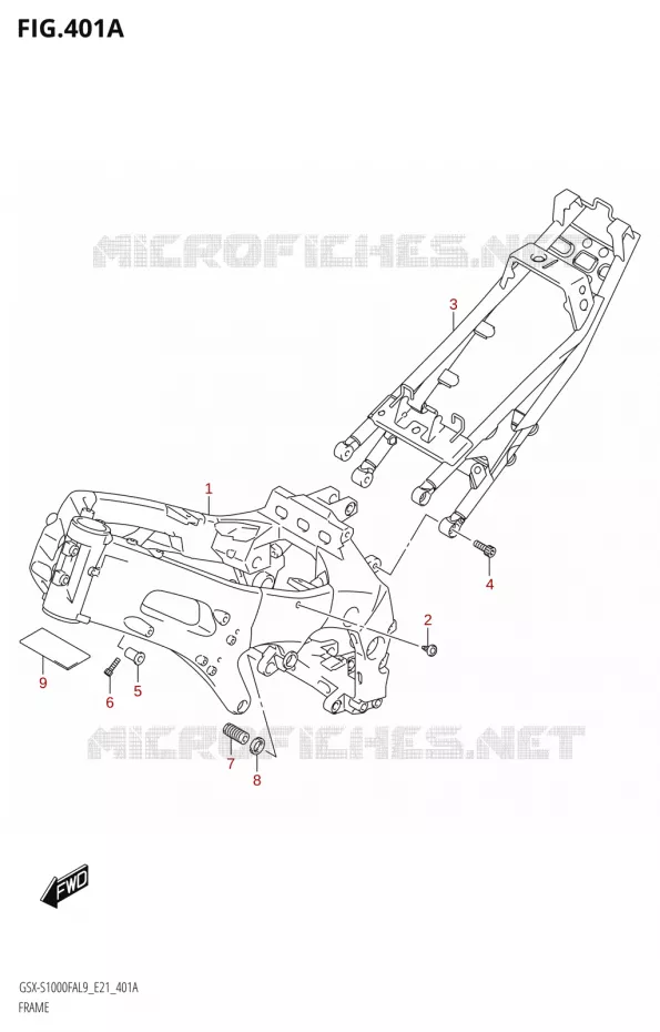 FRAME Suzuki MOTO 1000 GSX-S 2019  GSX-S1000FZAUF L9 (E21)