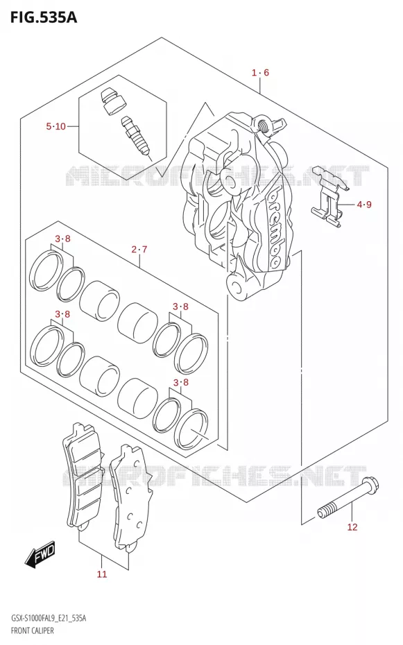 FRONT CALIPER Suzuki MOTO 1000 GSX-S 2019  GSX-S1000FYA L9 (E21)