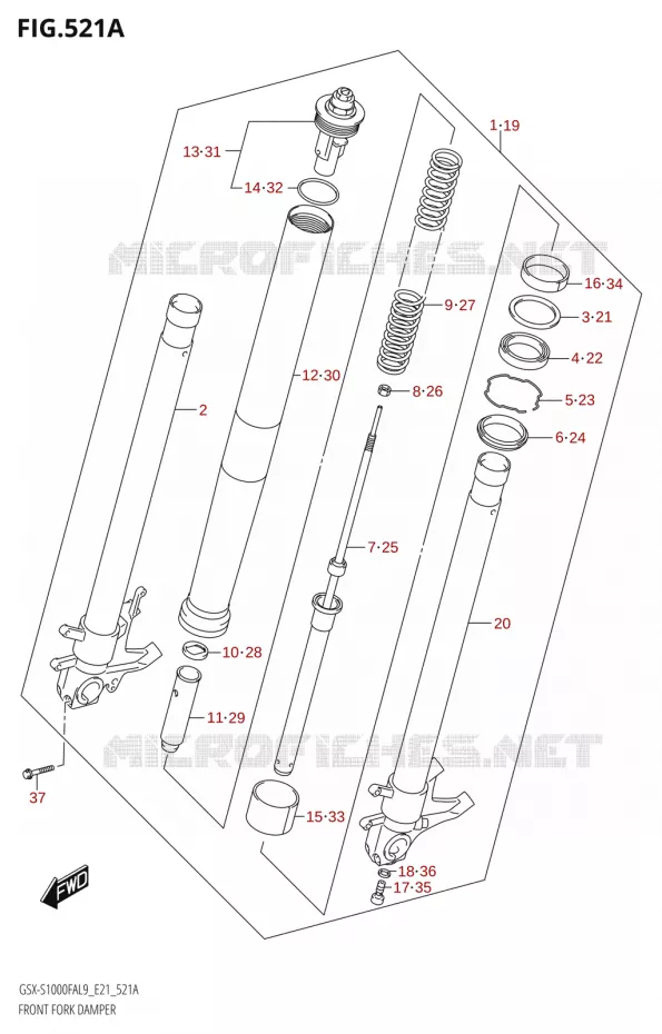 FRONT FORK Suzuki MOTO 1000 GSX-S 2019  GSX-S1000FZA L9 (E21)