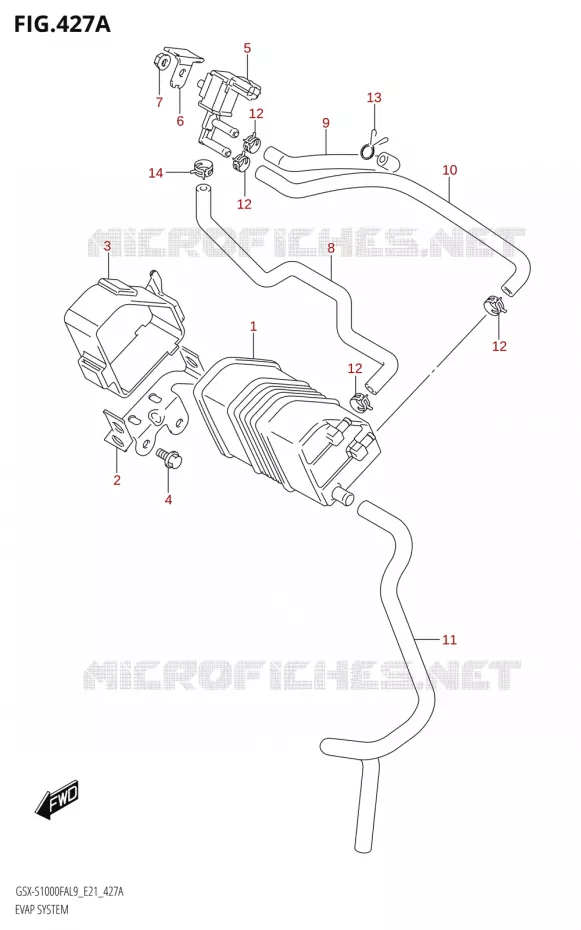 FUEL EVAP SYSTEM Suzuki MOTO 1000 GSX-S 2019  GSX-S1000FZA L9 (E21)
