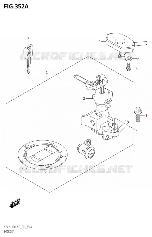 LOCK SET Suzuki MOTO 1000 GSX-S 2019  GSX-S1000FYAUF L9 (E21)
