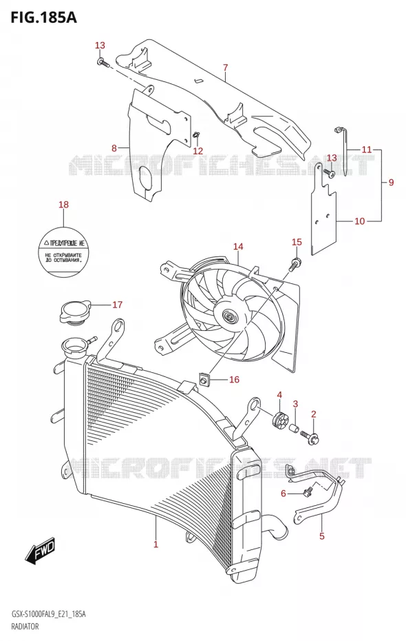 RADIATOR Suzuki MOTO 1000 GSX-S 2019  GSX-S1000FZAUF L9 (E21)