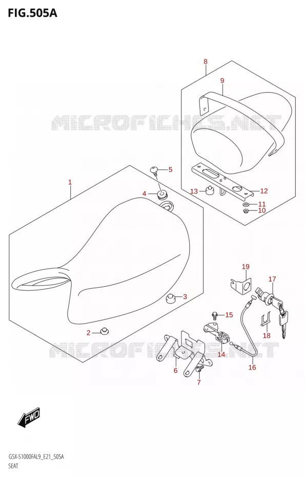 SEAT Suzuki MOTO 1000 GSX-S 2019  GSX-S1000FYA L9 (E21)
