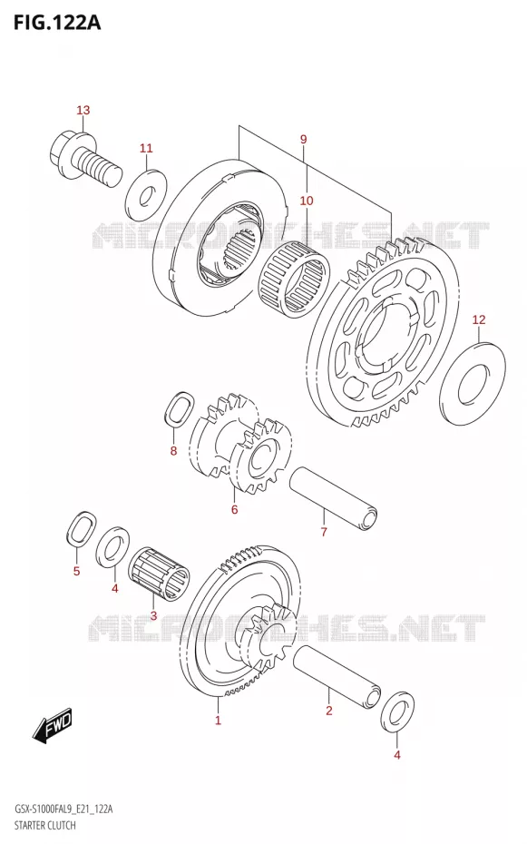 STARTER MOTOR CLUTCH Suzuki MOTO 1000 GSX-S 2019  GSX-S1000FZA L9 (E21)