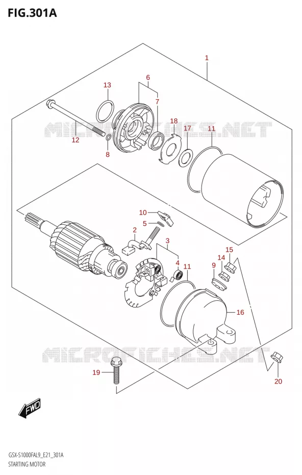 STARTER MOTOR Suzuki MOTO 1000 GSX-S 2019  GSX-S1000FAUF L9 (E21)