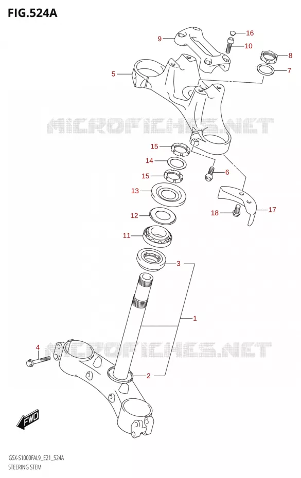 STEERING COLUMN Suzuki MOTO 1000 GSX-S 2019  GSX-S1000FA L9 (E21)