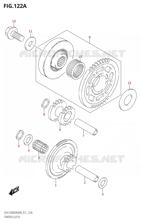 STARTER MOTOR CLUTCH Suzuki MOTO 1000 KATANA 2019  GSX-S1000SRQ L9 (E21)