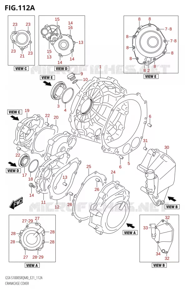 CRANKCASE COVER Suzuki MOTO 1000 KATANA 2019  GSX-S1000STQ L9 (E21)
