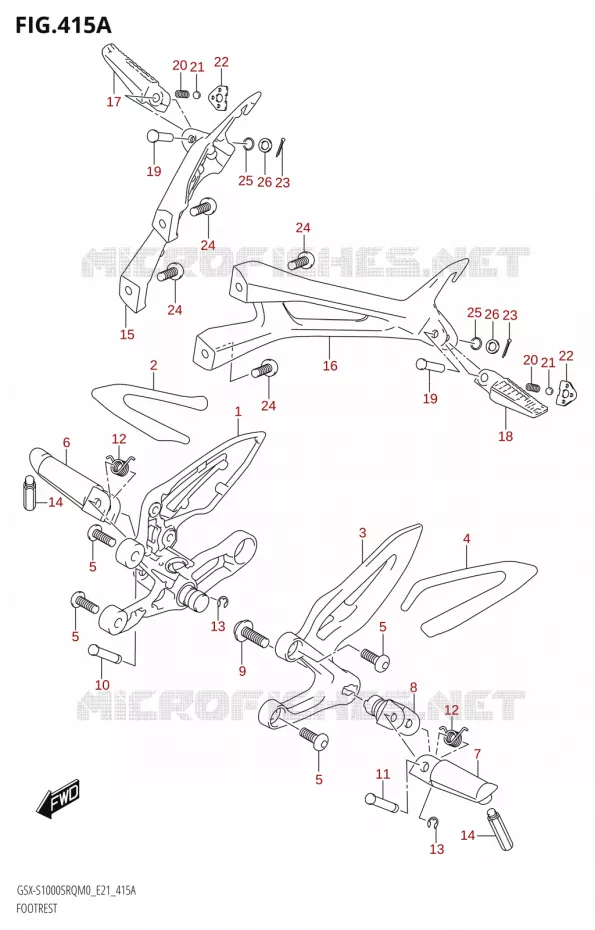 FOOTREST Suzuki MOTO 1000 KATANA 2019  GSX-S1000STQ L9 (E21)