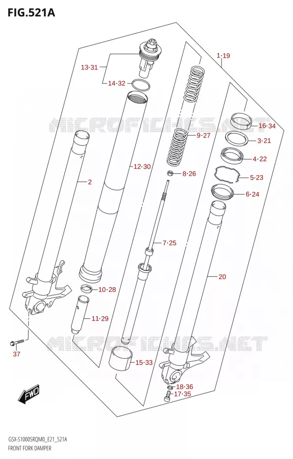 FRONT FORK Suzuki MOTO 1000 KATANA 2020  GSX-S1000STQ M0 (E21)