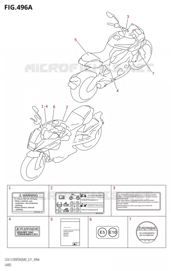 LABEL Suzuki MOTO 1000 KATANA 2019  GSX-S1000STQ L9 (E21)