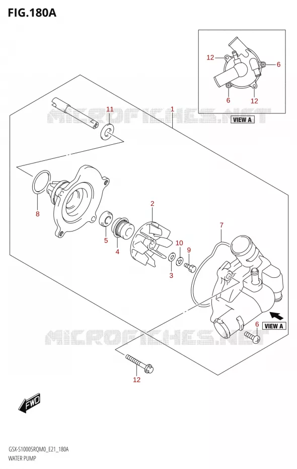 WATER PUMP Suzuki MOTO 1000 KATANA 2020  GSX-S1000STQ M0 (E21)