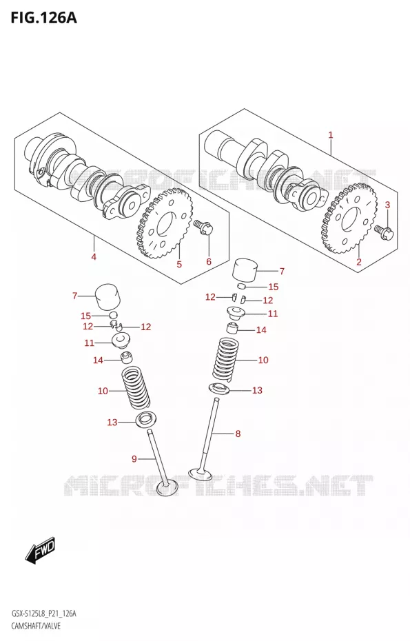 CAMSHAFT - VALVES Suzuki MOTO 125 GSX-S 2018  GSX-S125ML L8 (P21)