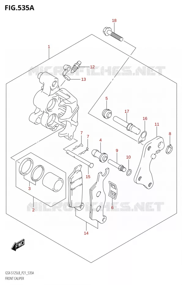 FRONT CALIPER Suzuki MOTO 125 GSX-S 2018  GSX-S125ML L8 (P21)