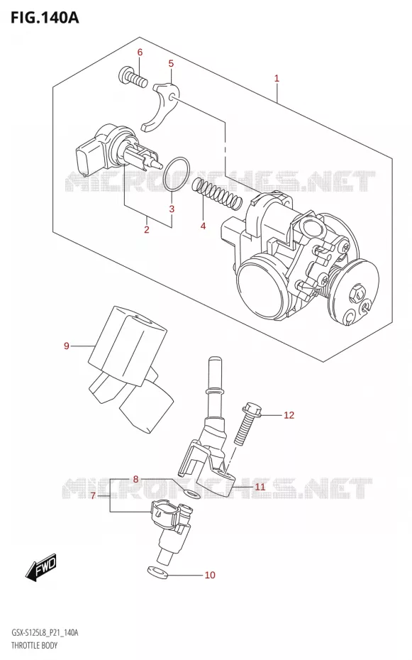 THROTTLE BODY Suzuki MOTO 125 GSX-S 2018  GSX-S125ML L8 (P21)