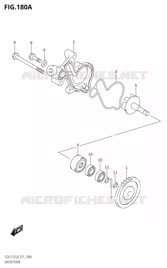 WATER PUMP Suzuki MOTO 125 GSX-S 2018  GSX-S125ML L8 (P21)