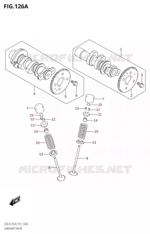 CAMSHAFT - VALVES Suzuki MOTO 125 GSX-S 2018  GSX-S125MLX L8 (P21)