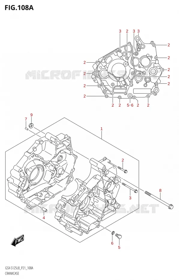 CRANKCASE Suzuki MOTO 125 GSX-S 2018  GSX-S125MLX L8 (P21)