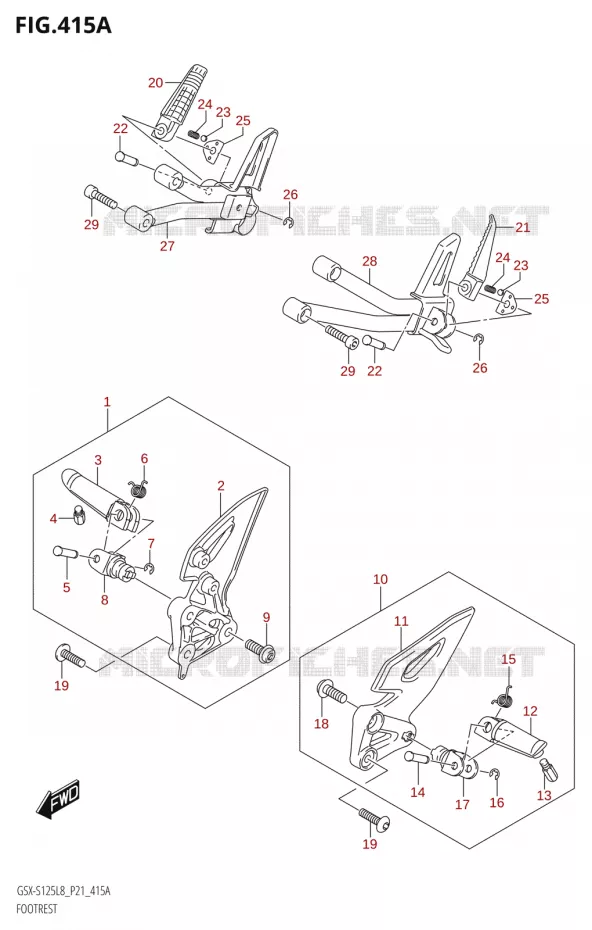 FOOTREST Suzuki MOTO 125 GSX-S 2018  GSX-S125MLX L8 (P21)