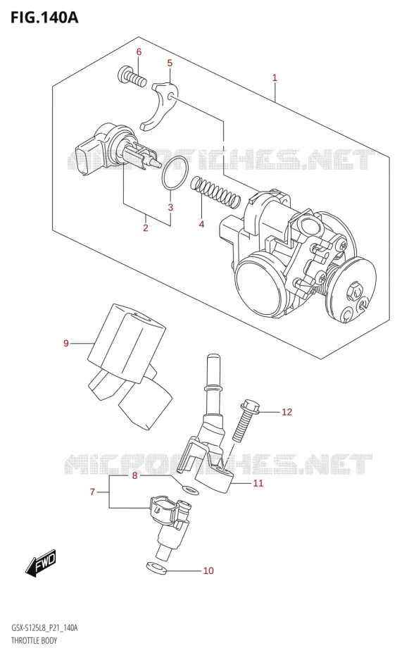 THROTTLE BODY Suzuki MOTO 125 GSX-S 2018  GSX-S125MLX L8 (P21)