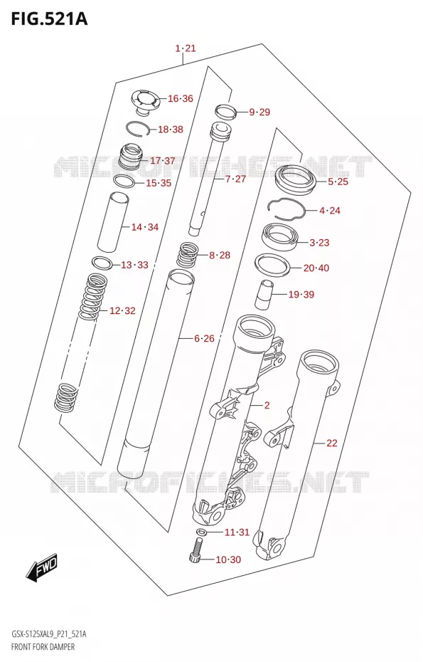 FRONT FORK Suzuki MOTO 125 GSX-S 2019  GSX-S125XA L9 (P21)