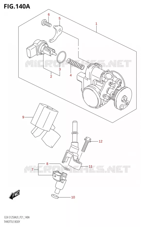 THROTTLE BODY Suzuki MOTO 125 GSX-S 2019  GSX-S125XA L9 (P21)