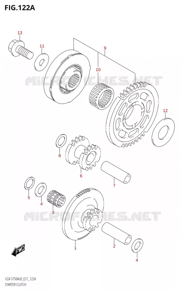 STARTER MOTOR CLUTCH Suzuki MOTO 750 GSX-S 2018  GSX-S750ZA L8 (E21)