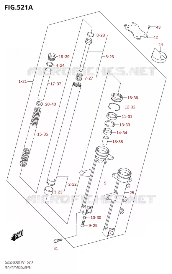 FRONT FORK Suzuki MOTO 250 INAZUMA 2018  GW250RAZ L8 (P21)