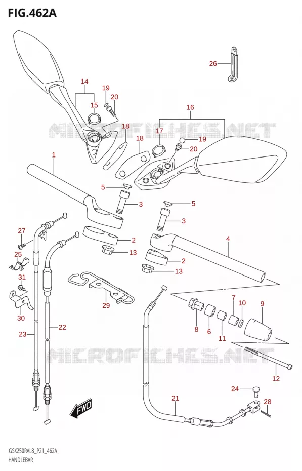 HANDLEBAR Suzuki MOTO 250 INAZUMA 2018  GW250RAZ L8 (P21)