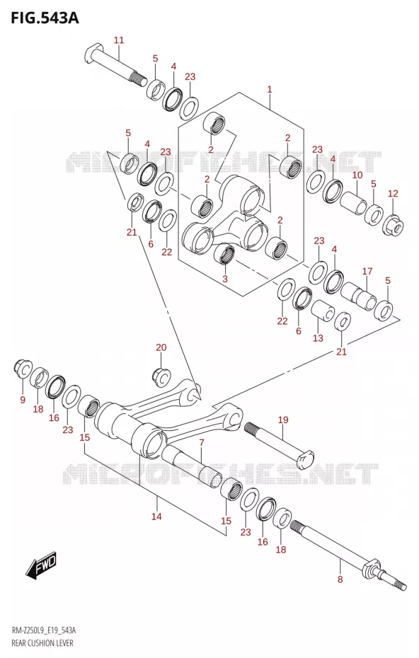 SHOCK ABSORBER LINKAGE Suzuki MOTO 250 RM-Z 2019  RM-Z250 L9 (E19)