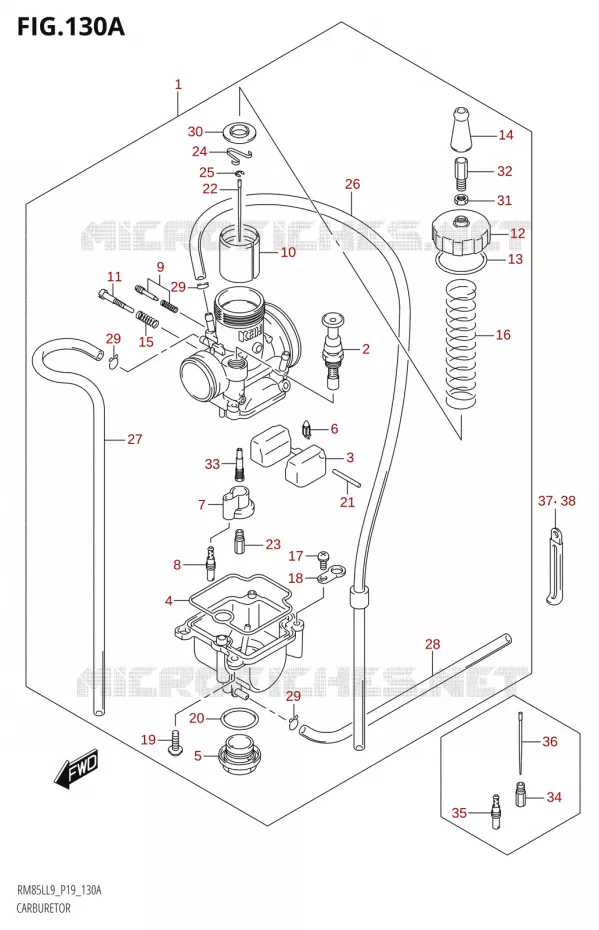 CARBURETOR Suzuki MOTO 85 RM 2019  RM85L L9 (P19)
