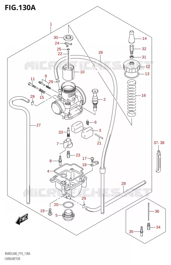 CARBURETOR Suzuki MOTO 85 RM 2020  RM85L M0 (P19)