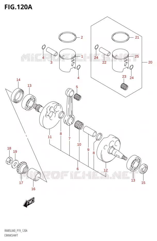 CRANKSHAFT Suzuki MOTO 85 RM 2020  RM85L M0 (P19)
