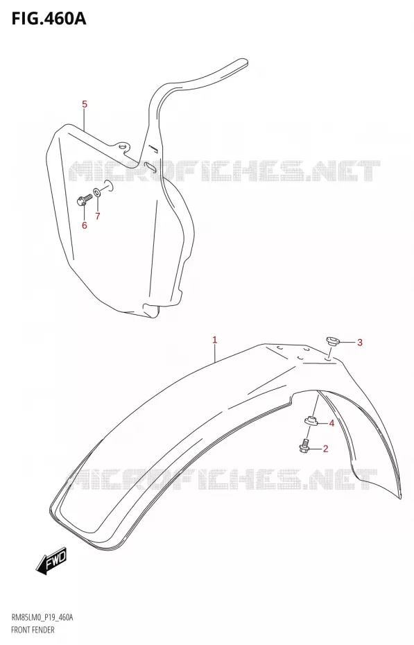 FRONT FENDER Suzuki MOTO 85 RM 2020  RM85L M0 (P19)