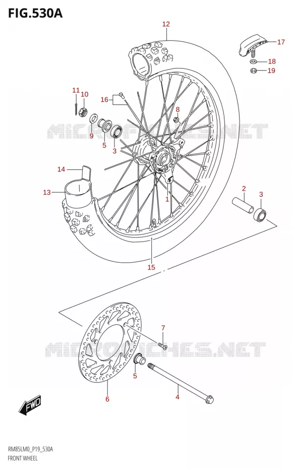 FRONT WHEEL Suzuki MOTO 85 RM 2020  RM85L M0 (P19)