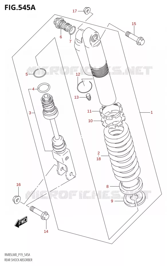REAR SHOCK ABSORBER Suzuki MOTO 85 RM 2020  RM85L M0 (P19)
