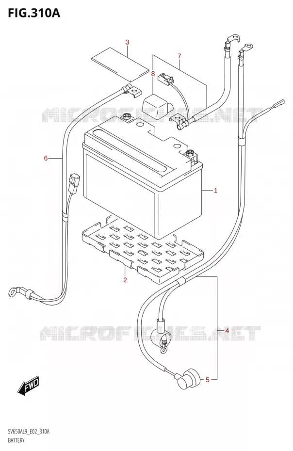 BATTERY Suzuki MOTO 650 SV 2019  SV650A L9 (E02)