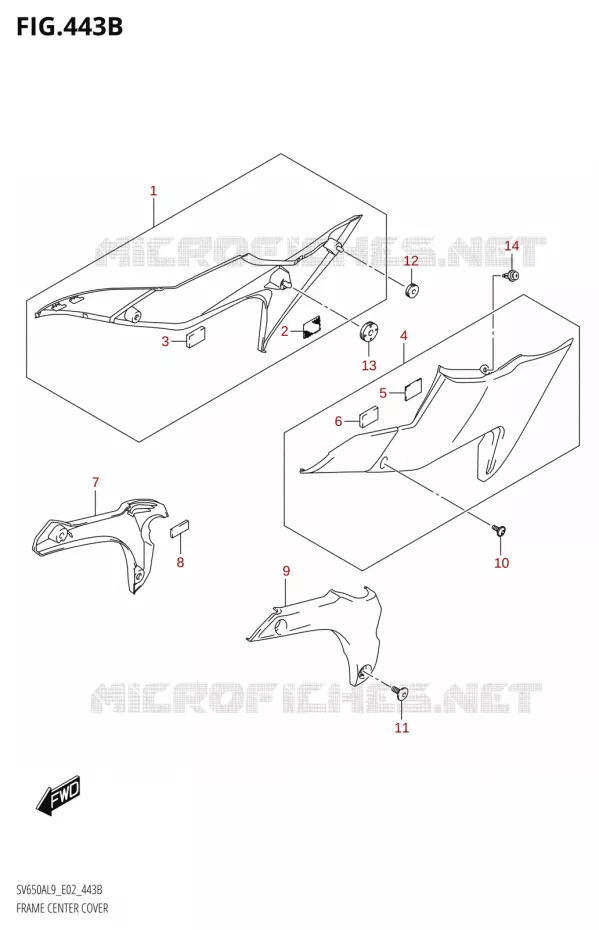 CENTRAL FAIRINGTRAL (SV650AL9 E19) Suzuki MOTO 650 SV 2019  SV650A L9 (E02)